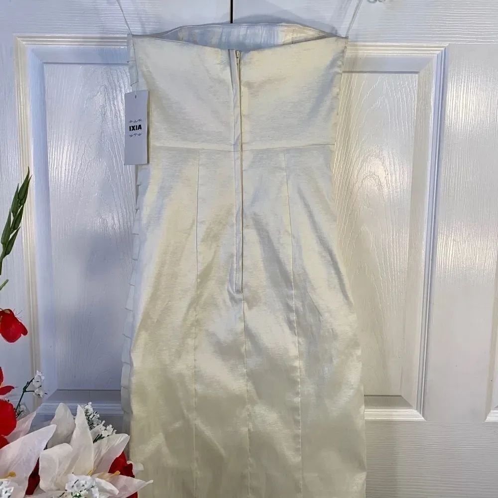 OFF-WHITE STRETCH STRAPLESS DRESS SIZE SMALL - Picture 6 of 6